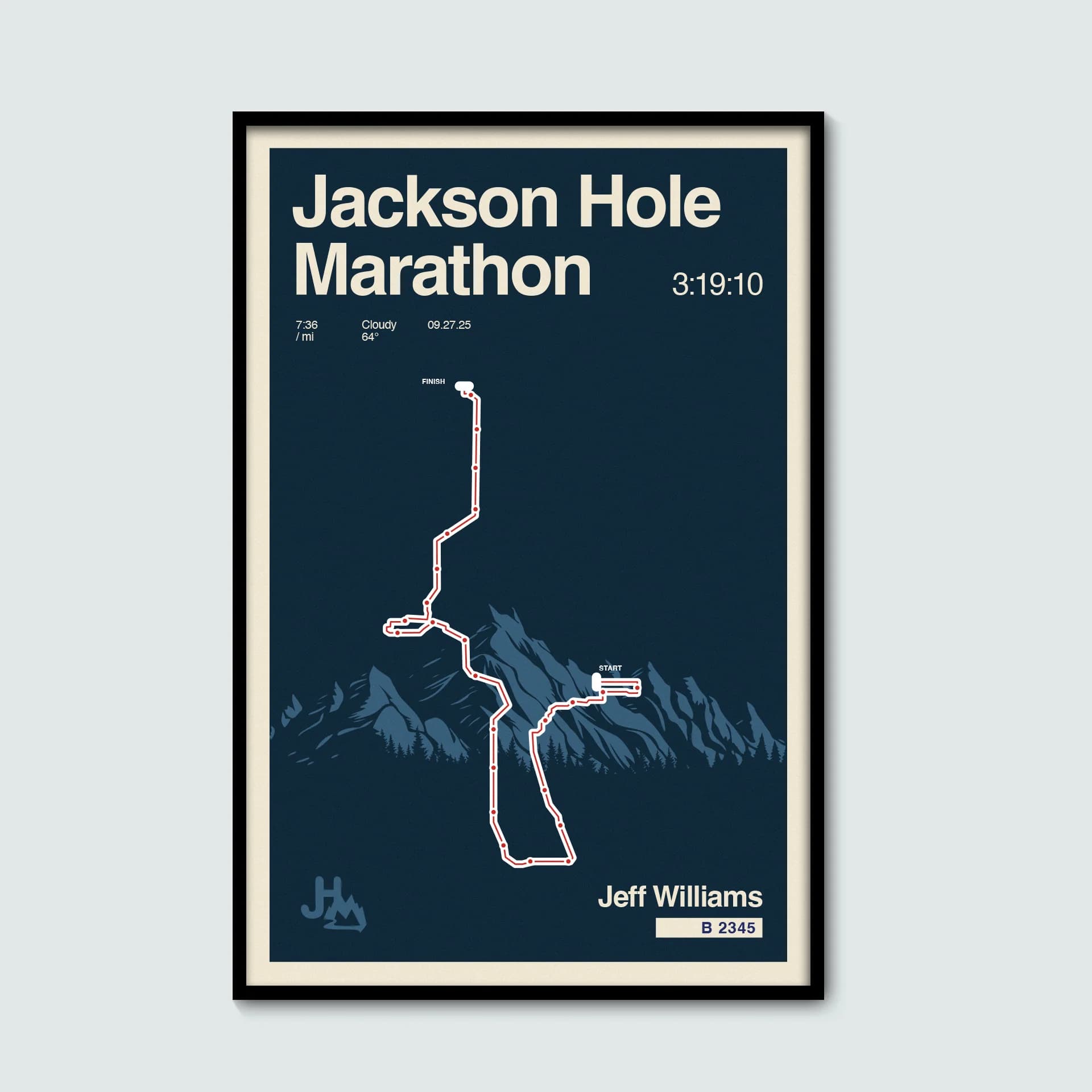 Jackson Hole Marathon Custom Poster