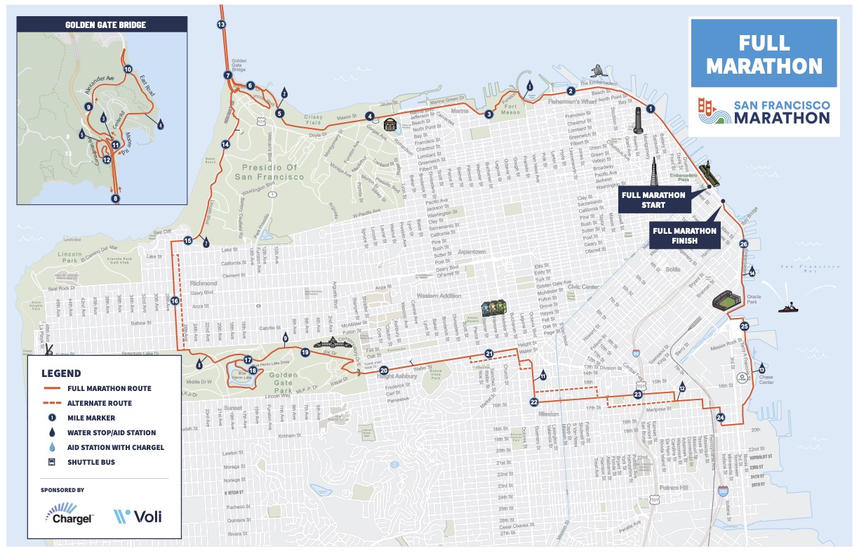 2025 San Francisco Marathon course map